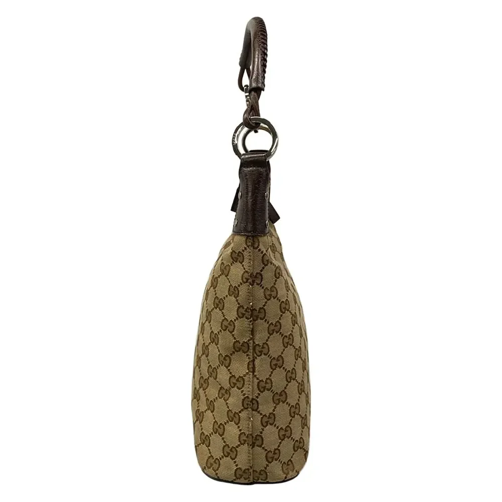 Gucci GG Shoulder Bag 115003 Beige Dark Brown Jacquard Leather